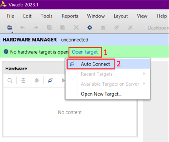 Open target แล้ว Auto Connect